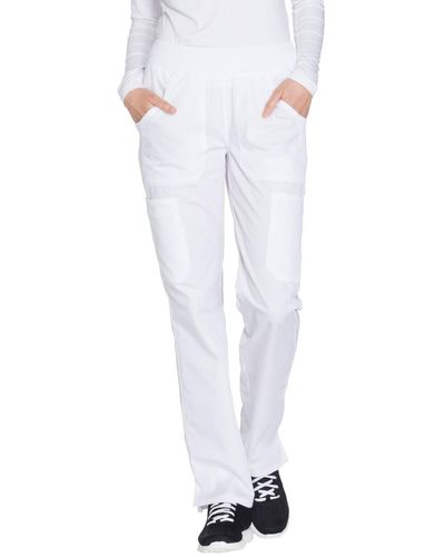 CHEROKEE Size Mid Rise Straight Leg Pull-on Cargo Pant - White