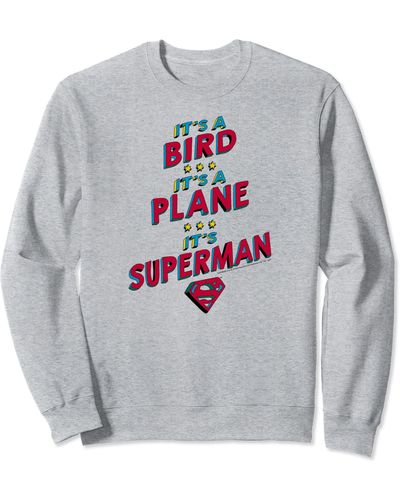Amazon Essentials Dc Comics It's A Bird It's A Plane It's Superman Sweatshirt - Gray