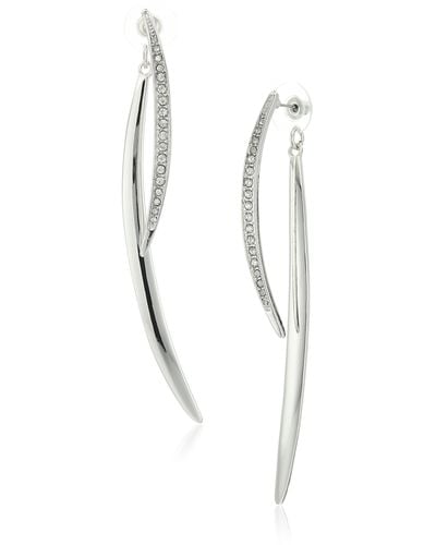 Guess "basic" Curved Stick Front/back Linear Drop Earrings - Zwart