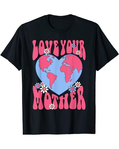 Perry Ellis S Love Your Mother Earth Also Cute For Moms Day T-shirt - Black