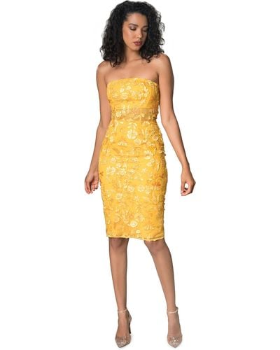 Dress the Population Ynez Dress - Yellow