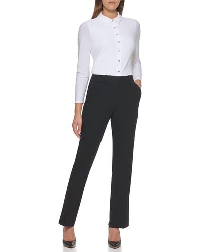Tommy Hilfiger Womens Straight Trouser Suit Pants - Black