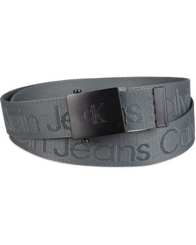 Calvin Klein Casual Military Buckle-adjustable Web Belts-1 Pack And 3 Pack Options - Gray