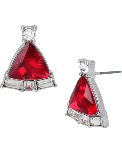 Betsey Johnson Santa Hat Stud Earrings - Red