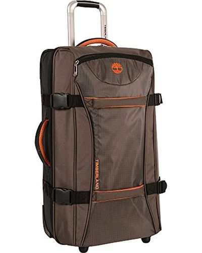 Timberland Carry On Check In Lightweight Rolling Luggage Overnight Travel Bag Suitcase For - Brown