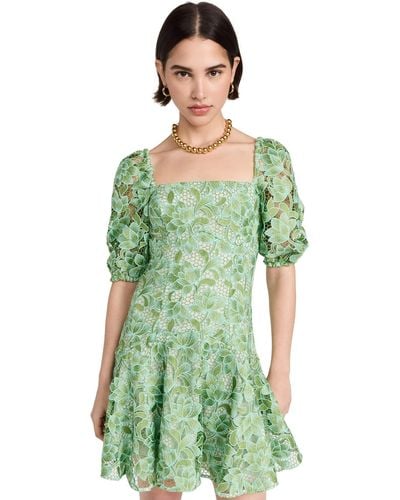 Shoshanna Layne Garden Lace Mini Dress - Green
