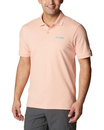 Columbia Bonefish Pique Polo Hiking Shirt - Pink