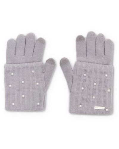 Steve Madden Glove With Pearl Arm Sleeve - Gray