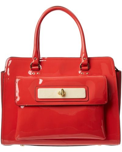 Orla Kiely Patent Leather Ella Bag - Red