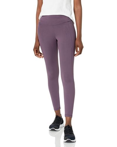 Danskin Womens Pants Purple Plum Scuba Active Pockets High-Waist Elastic  Waist 