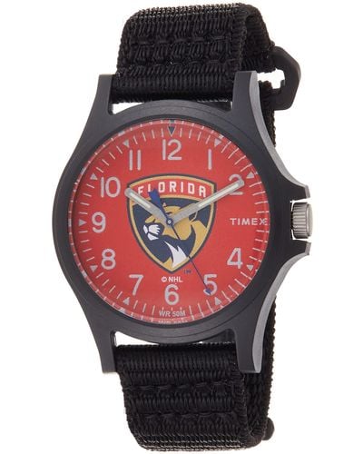 Timex Nhl Pride 40mm Watch – Florida Panthers With Black Fastwrap - Red