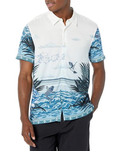 Guess Short Sleeve Eco Rayon Blue Lagoon Shirt