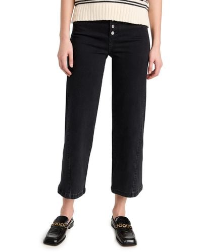 PAIGE Anessa Jeans With Exposed Buttonfly + Twisted Seams - Black