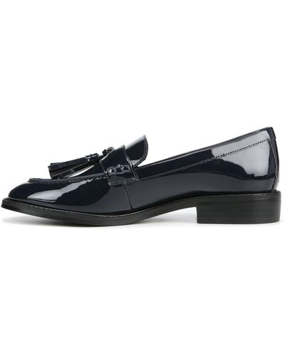 Franco Sarto S Carolynn Slip On Tassel Loafers Navy Patent 7 W - Black