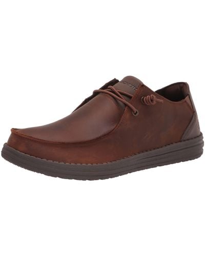 Skechers Moc Toe Bungee Lace Slip On Loafer - Brown
