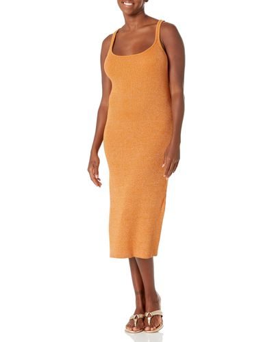 Splendid Xena Lurex Sweater Dress - Orange