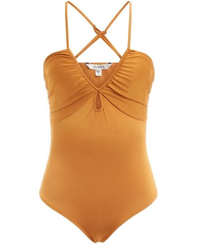 Debbie Orange Halter Bodysuit – Beginning Boutique US