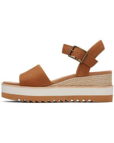 TOMS Diana Wedge Sandal - Brown