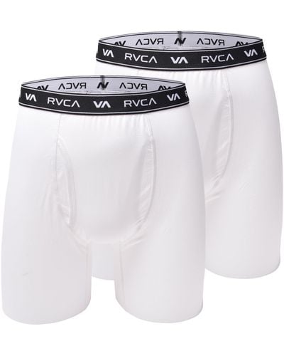 RVCA 2pk Meno Show Sock Core Perf Boxer Brief White