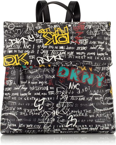 DKNY Tilly Foldover Md Backpack - Black