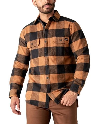Dickies Heavyweight Brawny Flannel Shirt Brown - Orange