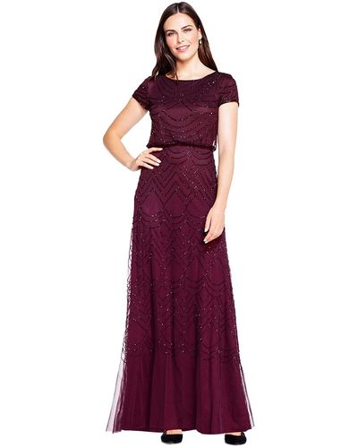Short sleeve hotsell beaded blouson gown