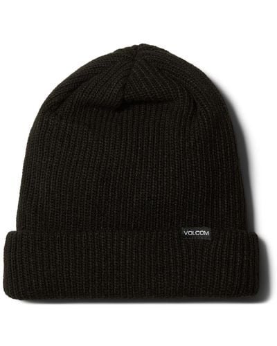Volcom Polar Lined Roll Over Classic Fit Beanie - Black