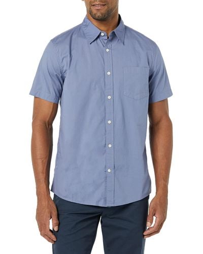 Goodthreads Short-sleeved Slim-fit Stretch Poplin Shirt - Blue