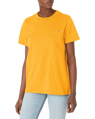 Dickies Womens Short Sleeve Heavyweight T-shirt T Shirt - Yellow