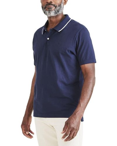 Dockers Size Fit Short Sleeve Perfect Performance Polo - Blue