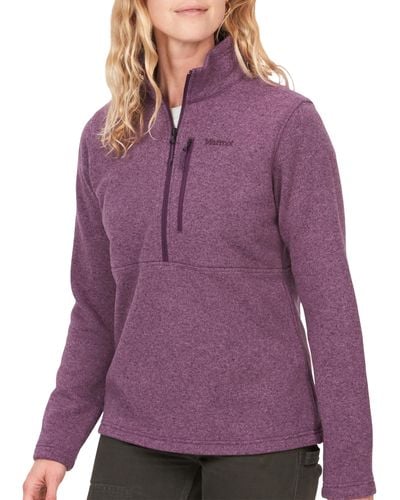 Marmot Drop Line 1/2 Zip Fleece Pullover Jacket - Purple