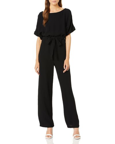 French Connection Patras Crepe Off The Shoulder Tie Jumpsuit With Pockets - Black