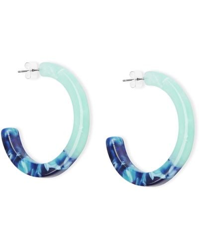 Lucky Brand Blue Acetate Hoop Earrings