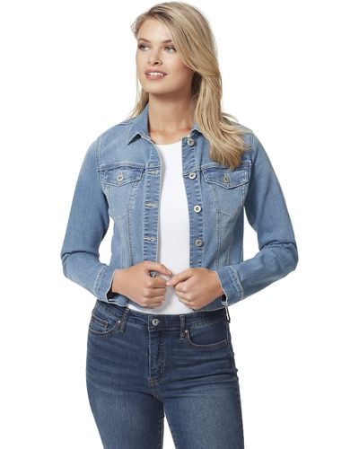Jessica Simpson Plus Size Pixie Classic Feminine Fit Crop Jean Jacket - Blue