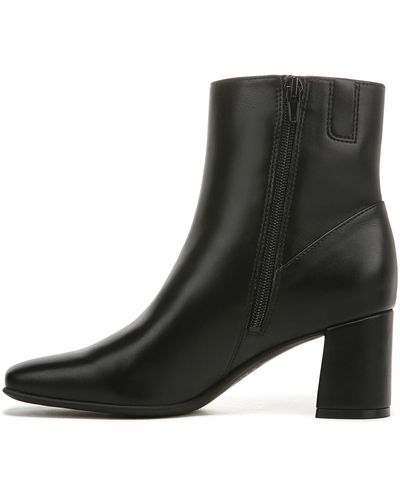 Naturalizer S Wrenley Square Toe Ankle Boot Jet Black Smooth 10 M