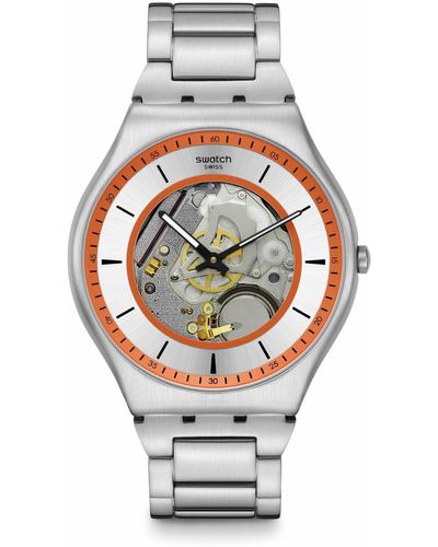 Swatch Dress Watch Gray Quartz Stainless Steel The Essence Of Spring