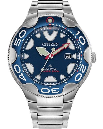 Citizen Eco-drive Promaster Sea Orca Silver Stainless Steel Watch - Blue