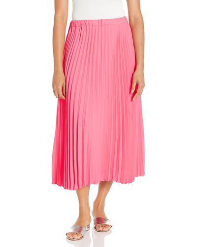 Anne Klein Pull On Pleated Skirt - Pink