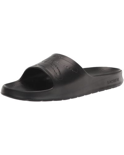 Lacoste Mens Croco Slide Sandal - Black