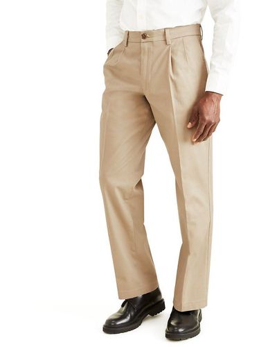 Dockers Classic Fit Signature Khaki Lux Cotton Stretch Pants-pleated - Black