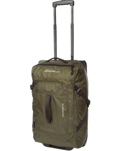 Eddie Bauer Traverse 22l Rolling Duffel-lightweight Travel Luggage Made From Ripstop Nylon - Green