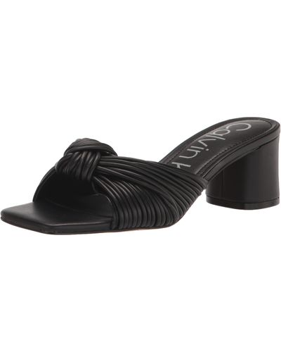 Calvin Klein Beanca Square Toe Dress Strappy Sandals - Black