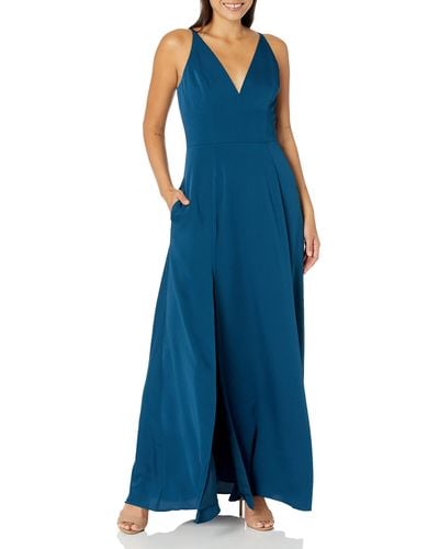 Dress the Population S Parker Fit And Flare Maxi Special Occasion - Blue