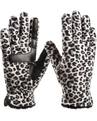 Isotoner Recycled Stretch Fleece Gloves With Microluxe And Smart Touch Technology - Black