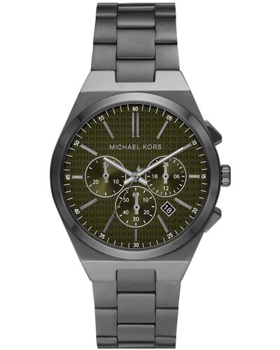 Michael Kors Lennox Chronograph Gunmetal Gray Stainless Steel Watch - Green