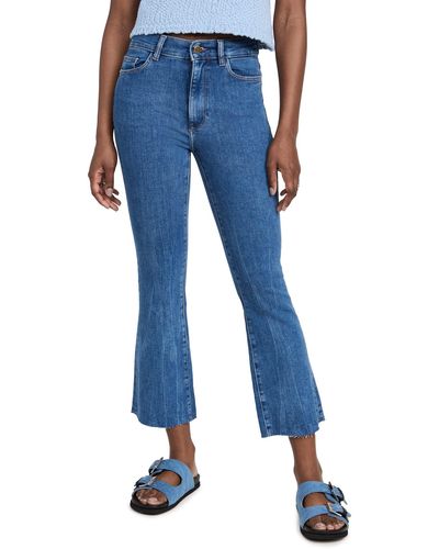 DL1961 Bridget Boot High-rise Crop Jeans In Keys - Blue