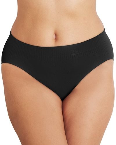 Bali Comfort Revolution Modern Seamless Hi-cut Underwear - Black