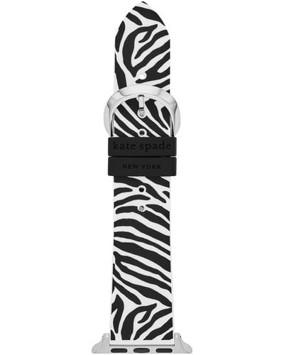 Kate Spade Women's Zebra Print Silicone Band For Apple Watch® - Black