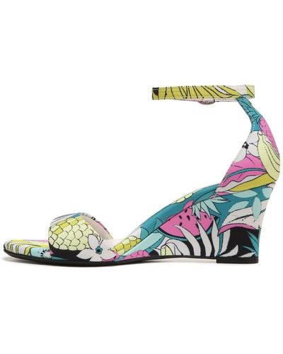 Naturalizer S Vera Wedge Ankle Strap Heeled Dress Sandal,pink Multi Fruit Print,6.5w - Blue