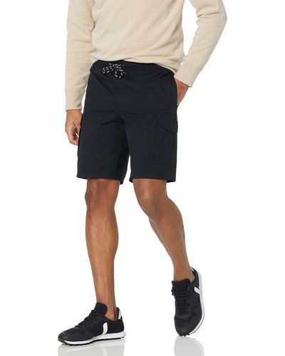 Amazon Essentials 23 cm Cargo-Shorts mit elastischer Taille - Schwarz